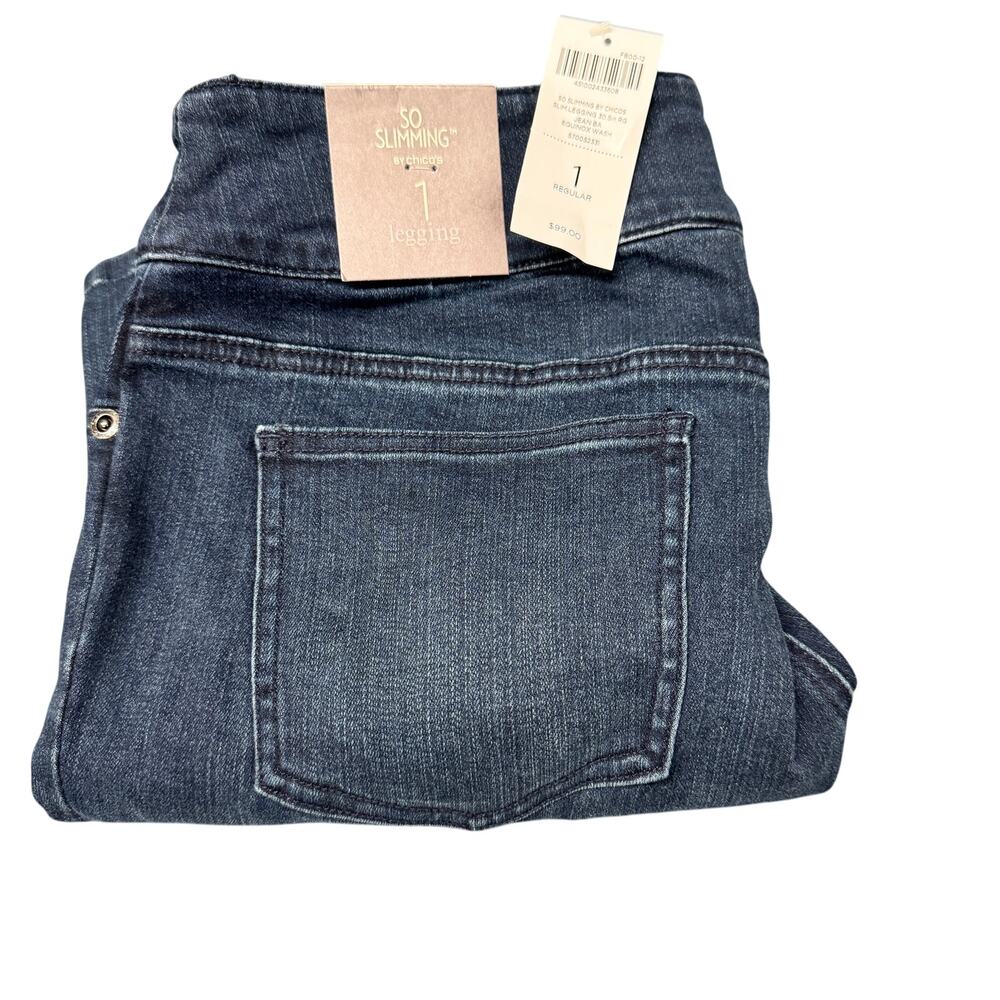 Chico's Jeans Womens Medium So Slimming‎ Denim Jegging Legging 30" Inseam NEW